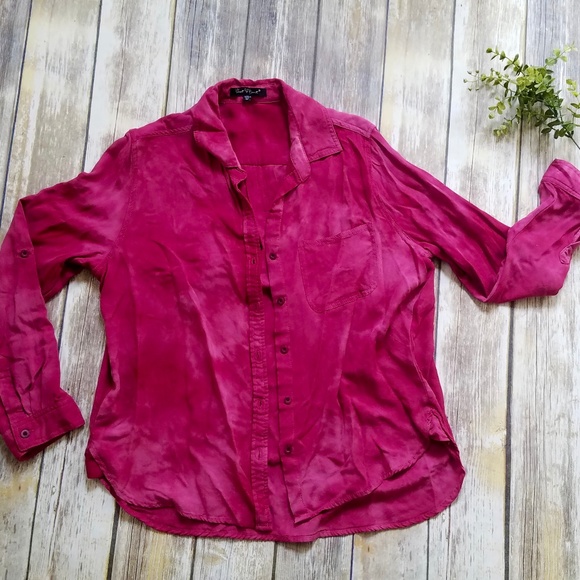 Velvet Heart Red "Tie-Dye" Button Down MED - Picture 1 of 3